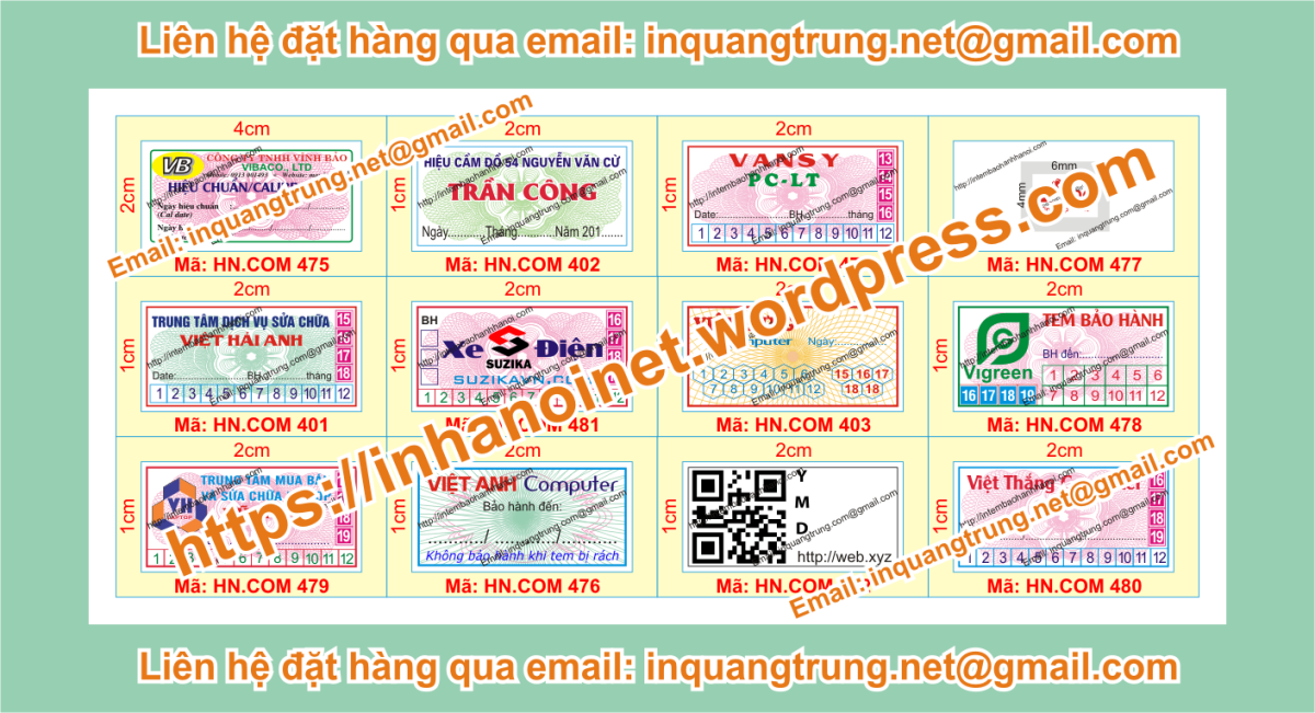 Doanh nghiệp bán tem bảo hành tại Thành phố Yên Bái
