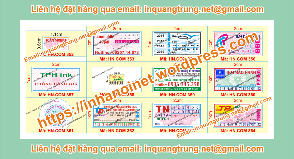 Xưởng bán tem bảo hành tại Lâm Đồng