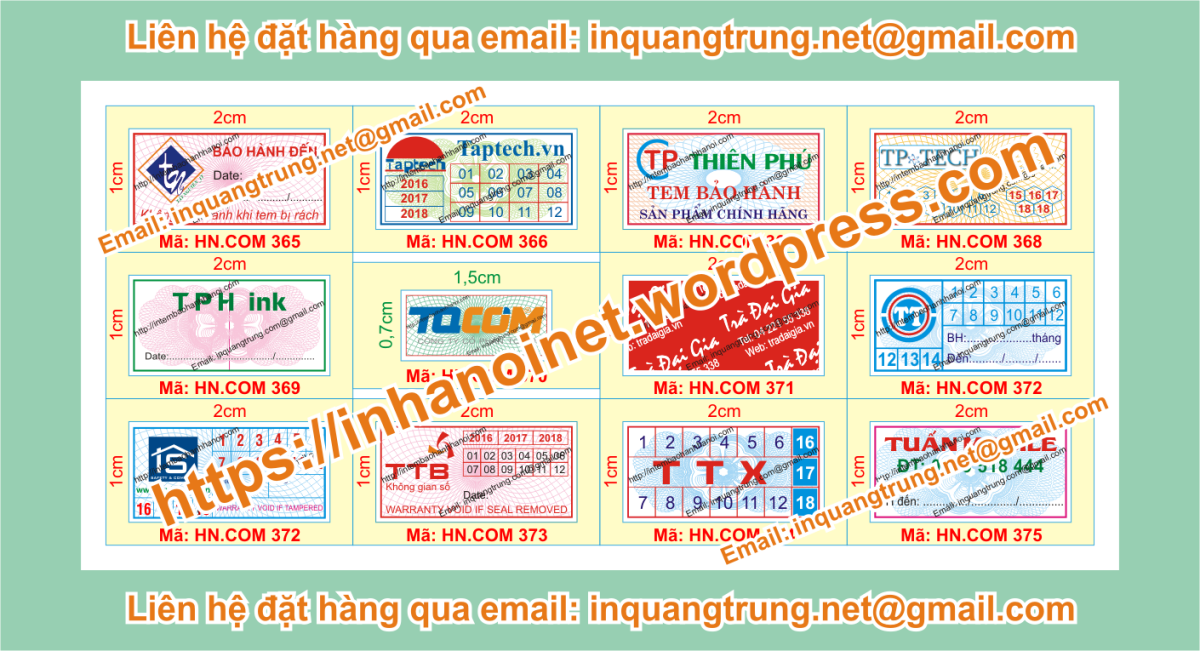 Shop bán tem bảo hành tại Thành phố Tây Ninh